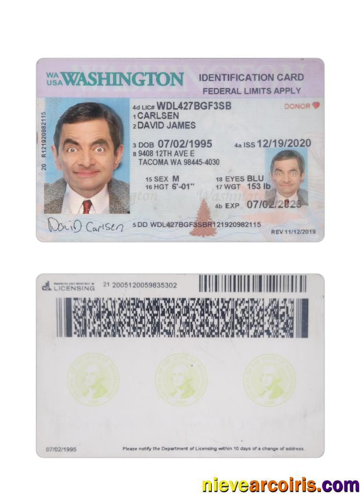 USA Washington ID card 2020-present